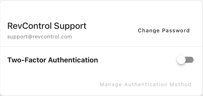 2FA setting in profile